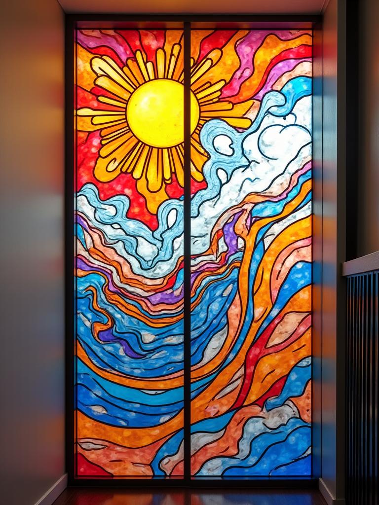 Custom glass art commission modern